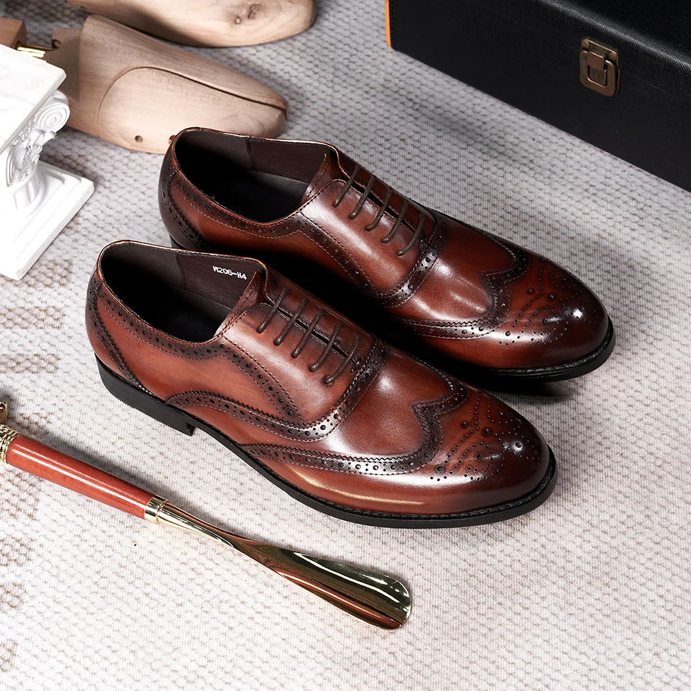 Monk Strap Shoe - Brogue-stijl Heren Oxfords Echt leer Klassieke