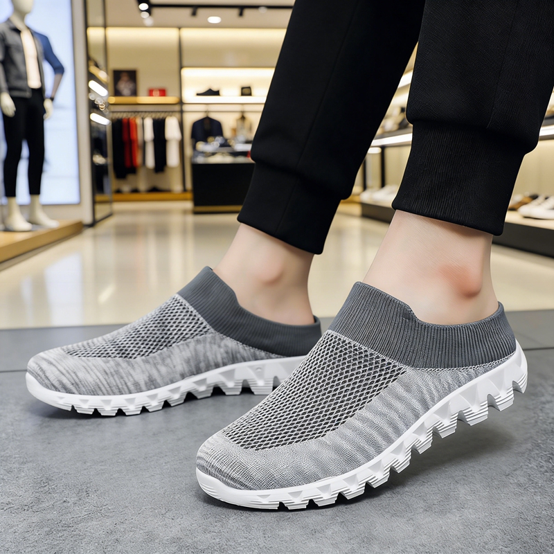 Men'S Shoes Half Cut - Nieuwe modieuze casual lage, ademende, luierslippers
