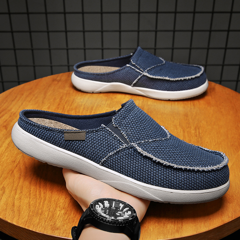 Men Shoes Xxl - Canvas instappers halve schoenen voor heren