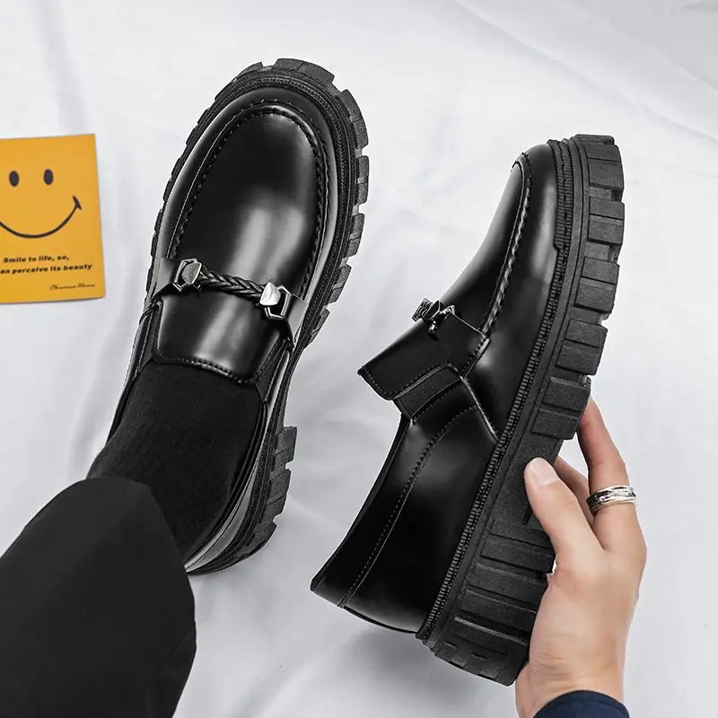 Men Shoes Prada - Platform Heren Lederen Loafers Schoenen Jurk